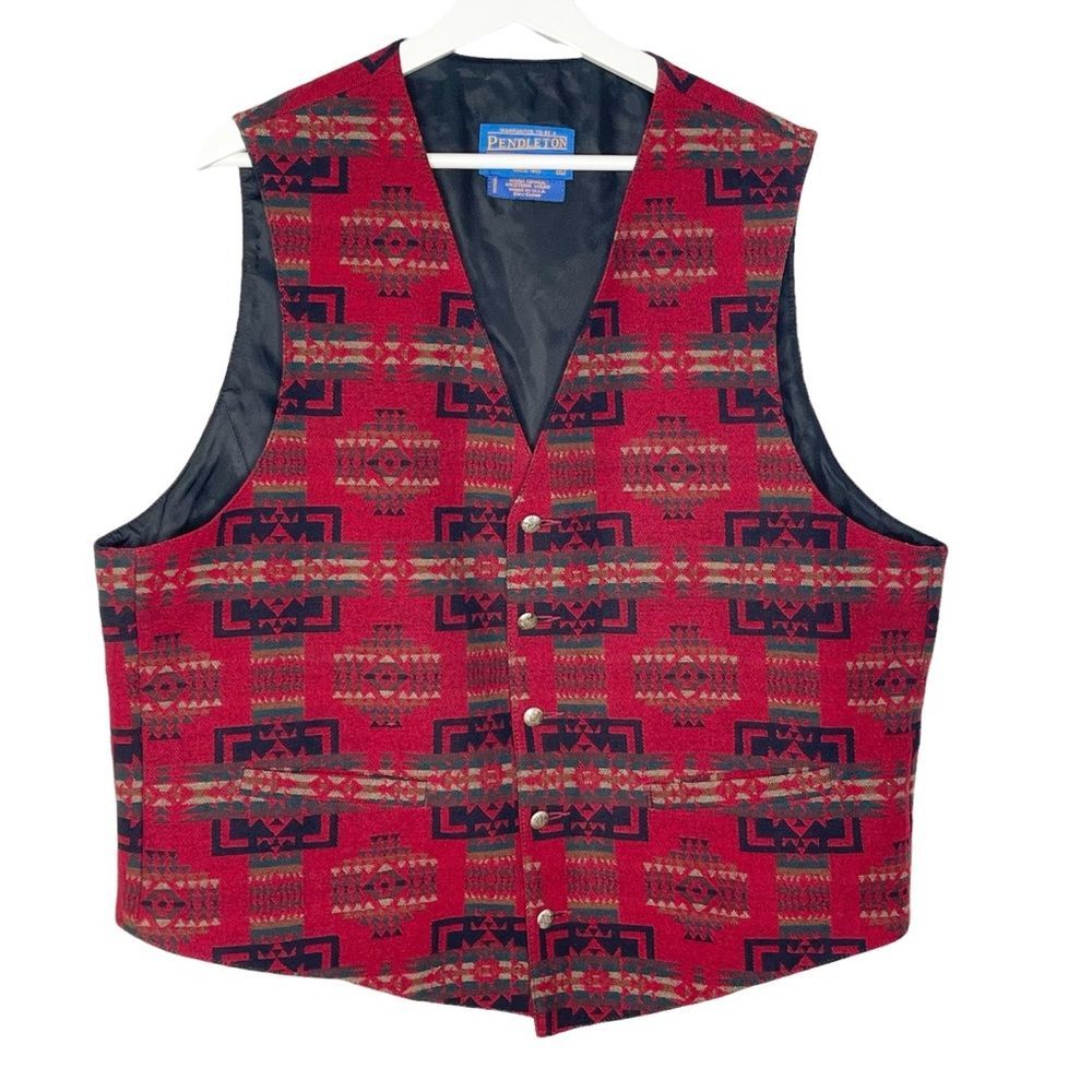 Pendleton Vintage wool Aztec print vest